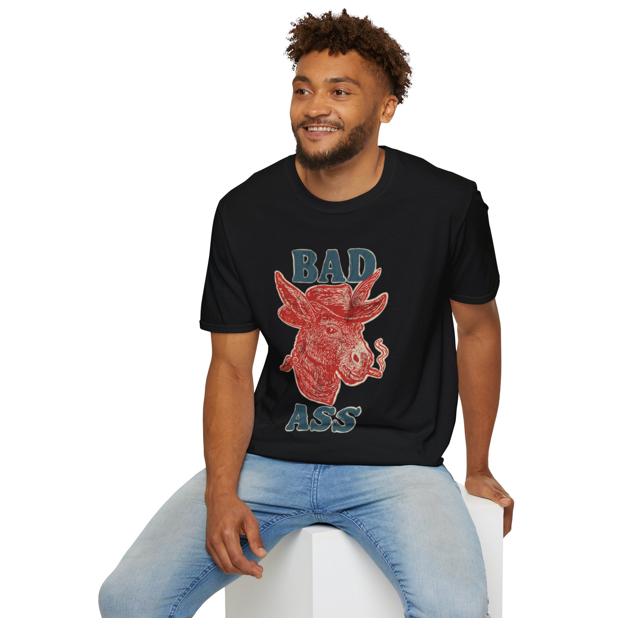 Bad Ass Donkey T-Shirt — Vintage Smoky Red Graphic Tee