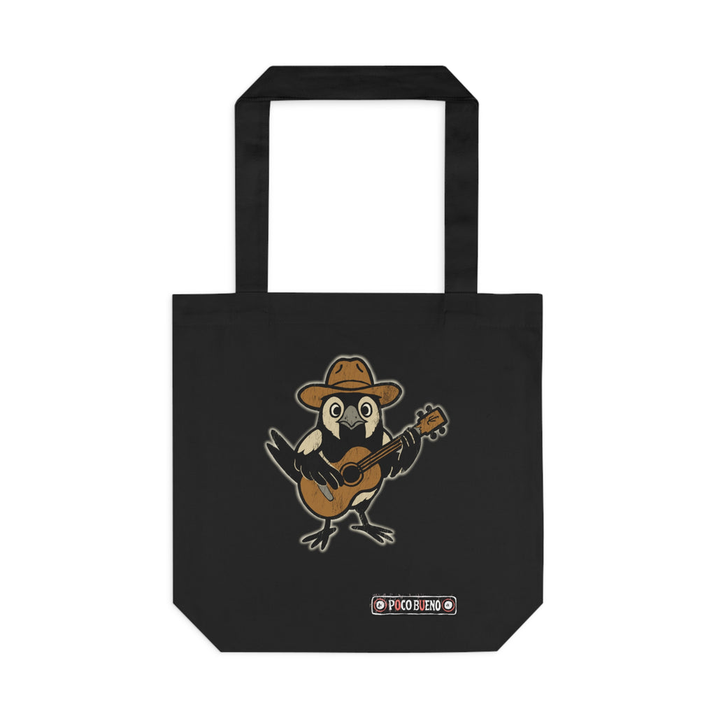 Cowpoke Tote — Cute Cowboy Magpie Playing Guitar Cotton Tote Bag