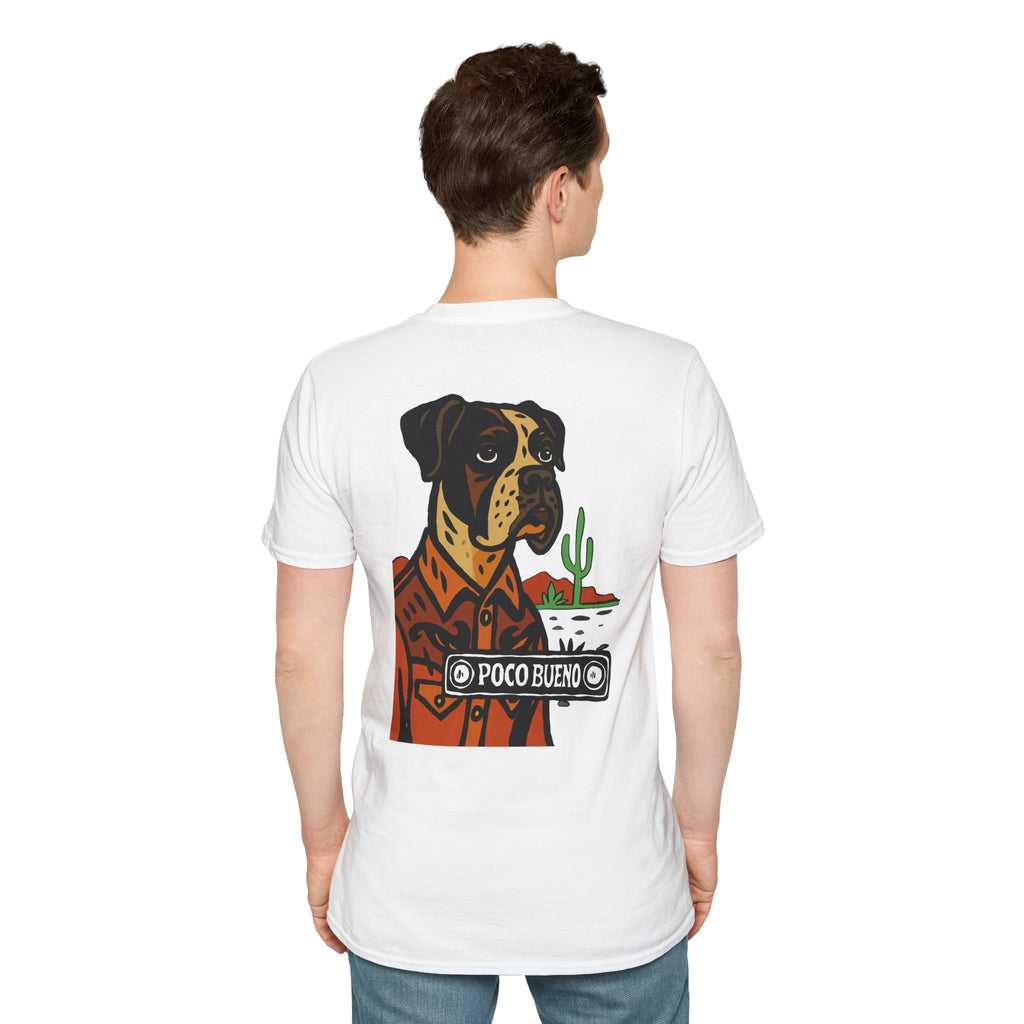 Bonnie The Boxer Dog Desert Tee — "Poco Bueno" Graphic T-Shirt