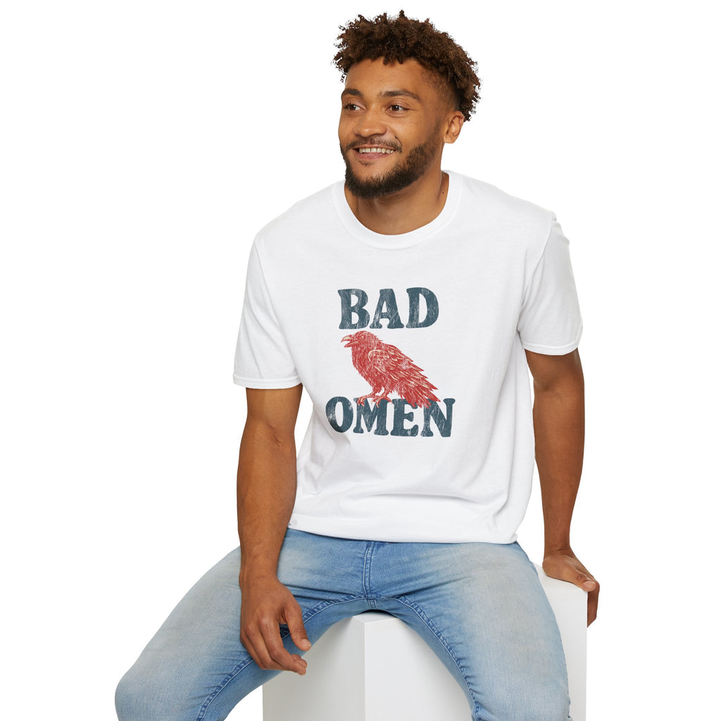 Bad Omen T-Shirt — Vintage Raven Graphic Tee for Goth & Alternative Style