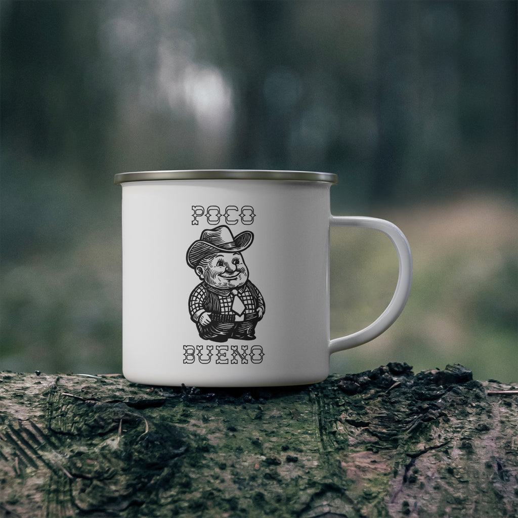 Poco Bueno Pete Camping Mug — Vintage Cowboy Campfire Coffee Cup