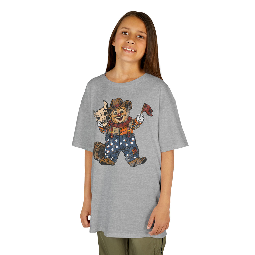 Poco Pete "Just a Clown" Kids Tee — Retro Western Heavy Cotton Tshirt