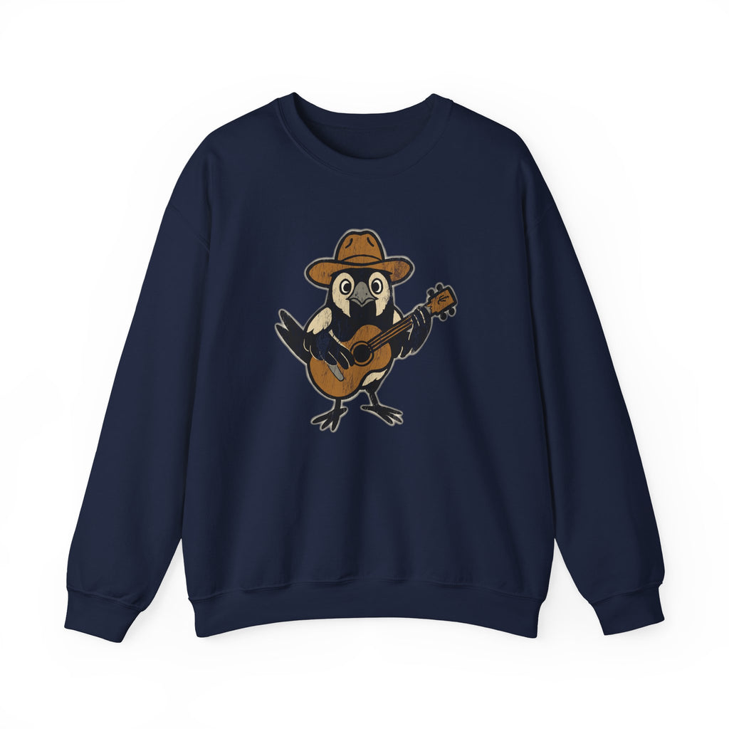 Cowpoke Sweatshirt— Cute Cowboy Magpie Playing Guitar Sweater