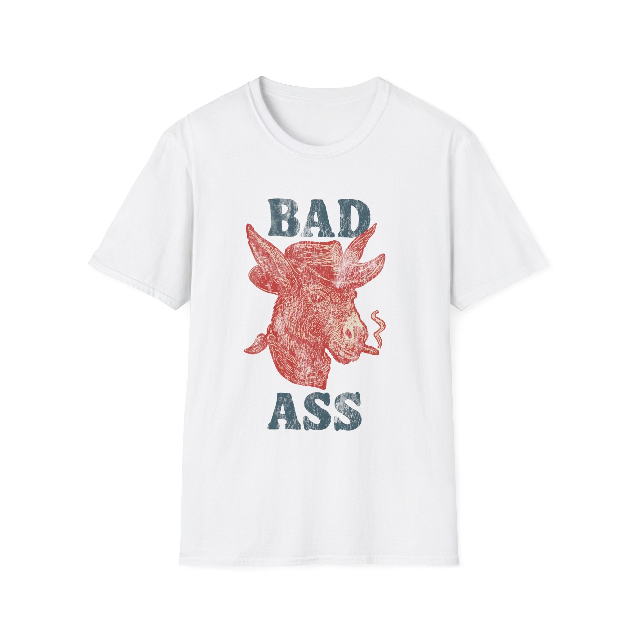 Bad Ass Donkey T-Shirt — Vintage Smoky Red Graphic Tee