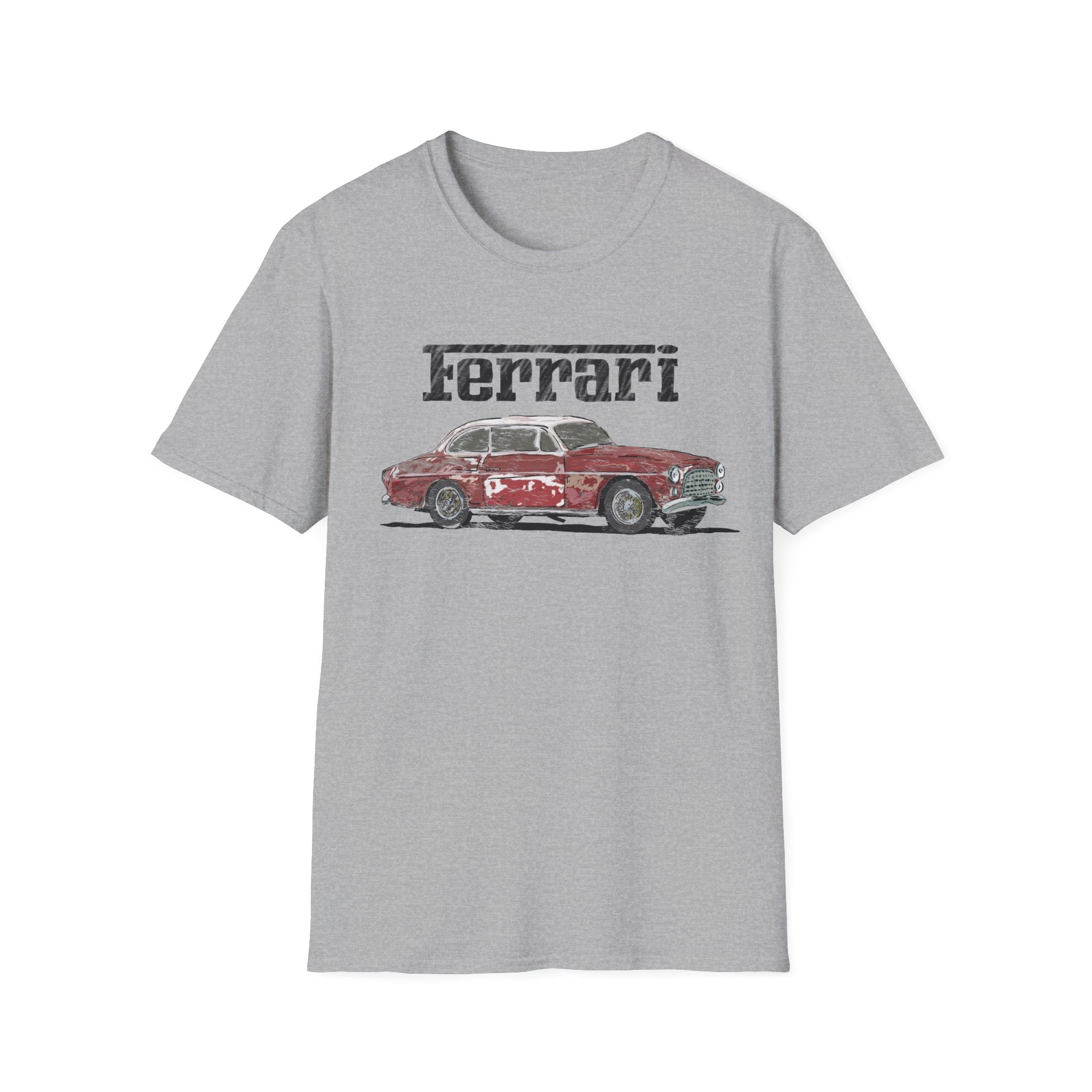 Ferrari America Classic Car T-Shirt – Vintage Red Sports Car Graphic Tee