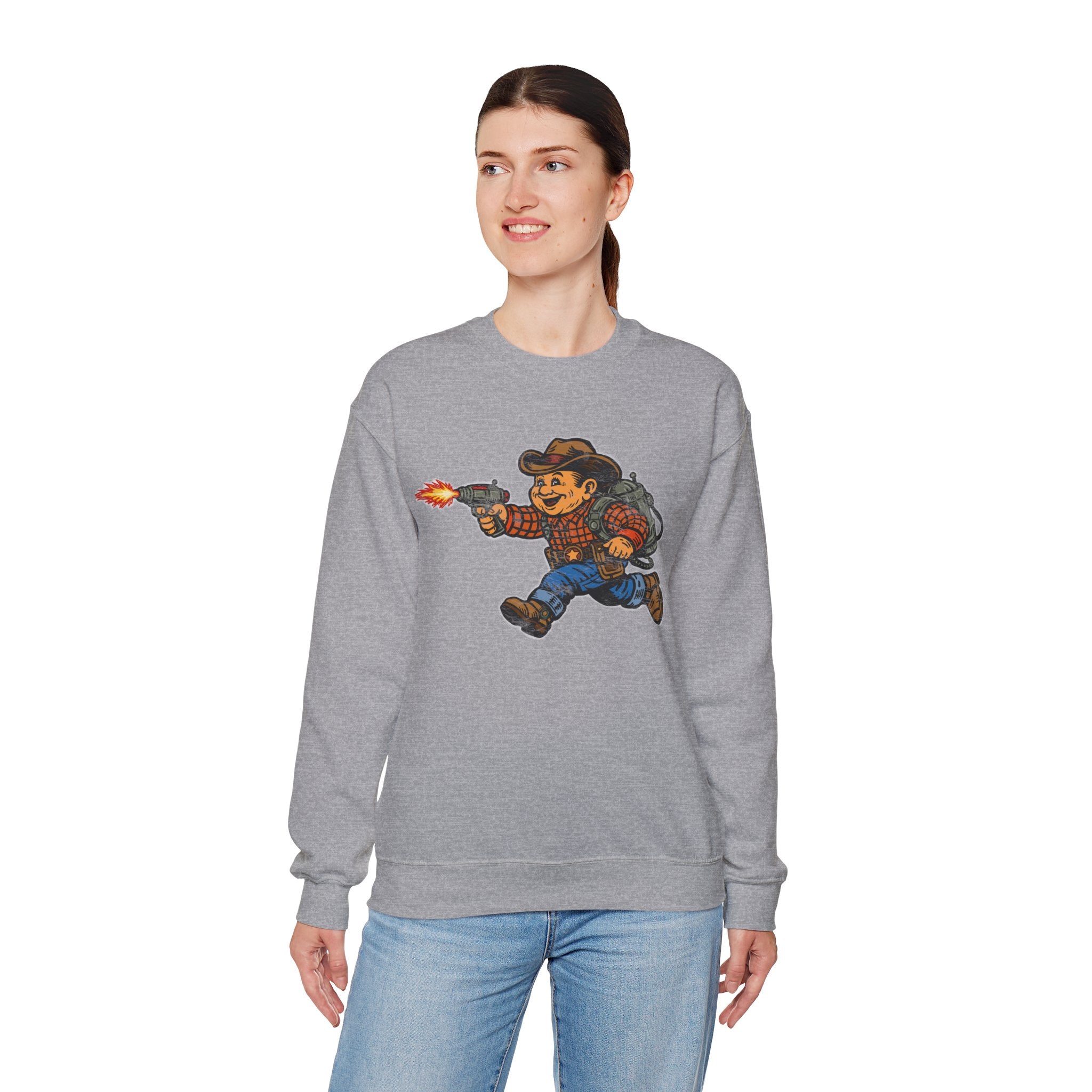 Poco Pete The Space Cowboy Pullover – Retro Cowboy Space Blaster Sweatshirt