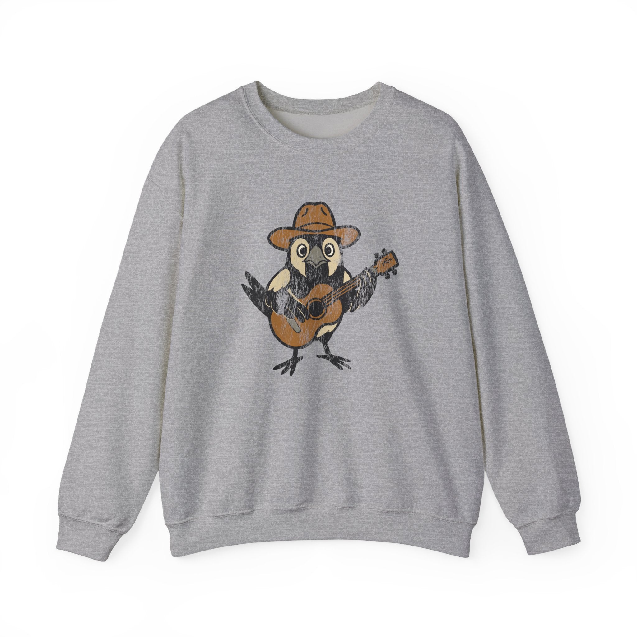 Cowpoke Sweatshirt— Cute Cowboy Magpie Playing Guitar Sweater