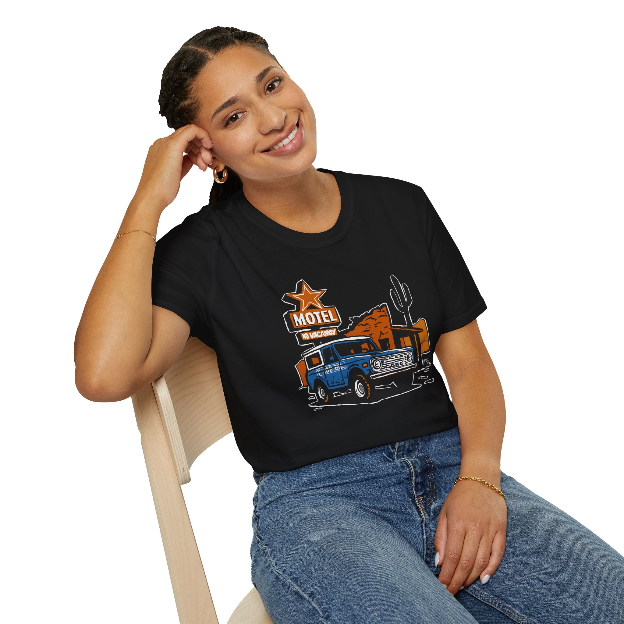 No Vacancy T-Shirt – Retro Pickup & Cactus Graphic T
