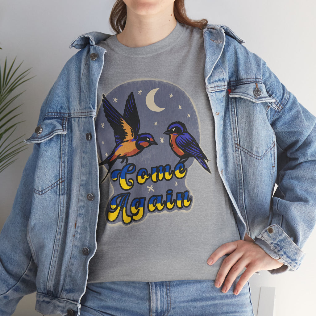 'Come Again' Tee — Retro Souvenir Welcome Swallow Moon Graphic T-Shirt