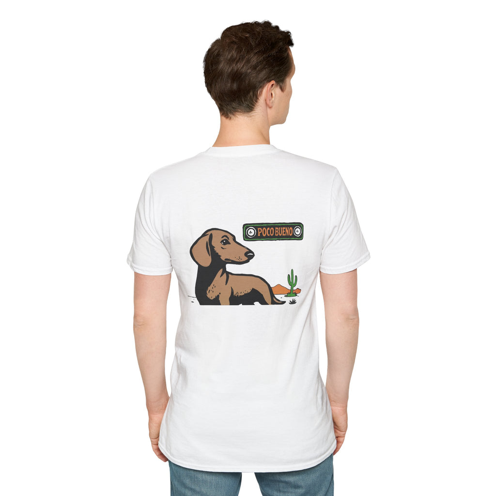 Willie The Dachshund Desert Tee — "Poco Bueno" Graphic T-Shirt
