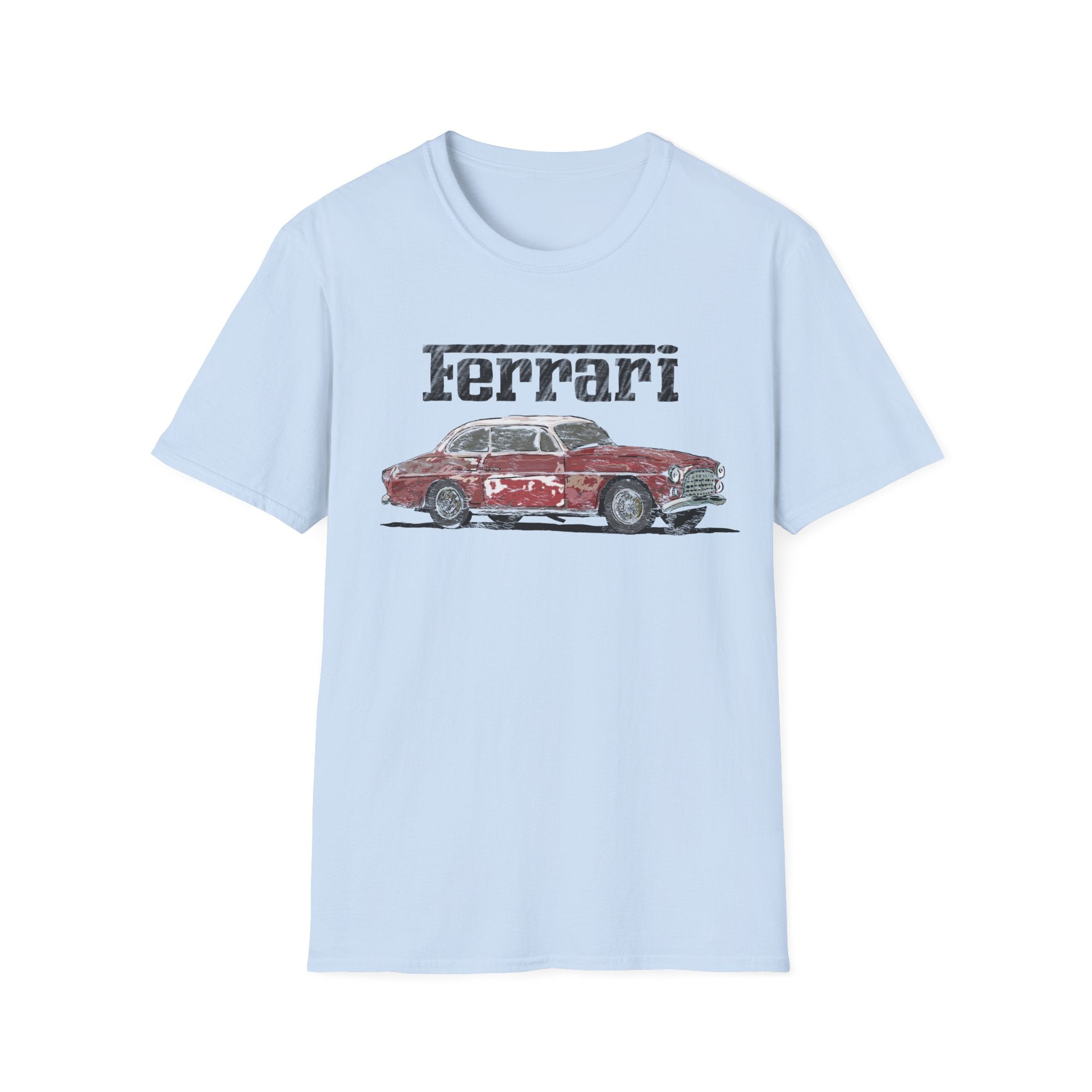 Ferrari America Classic Car T-Shirt – Vintage Red Sports Car Graphic Tee