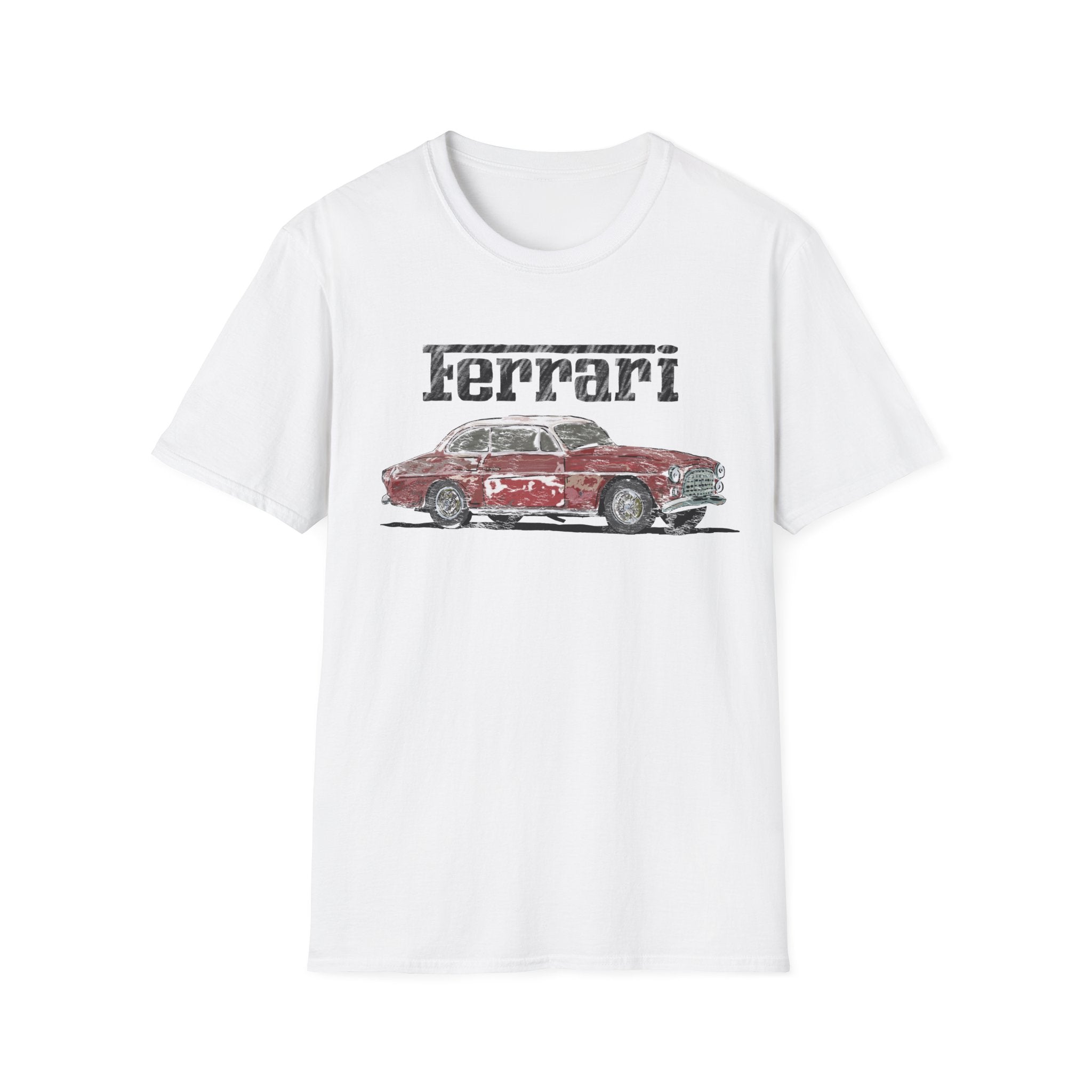 Ferrari America Classic Car T-Shirt – Vintage Red Sports Car Graphic Tee