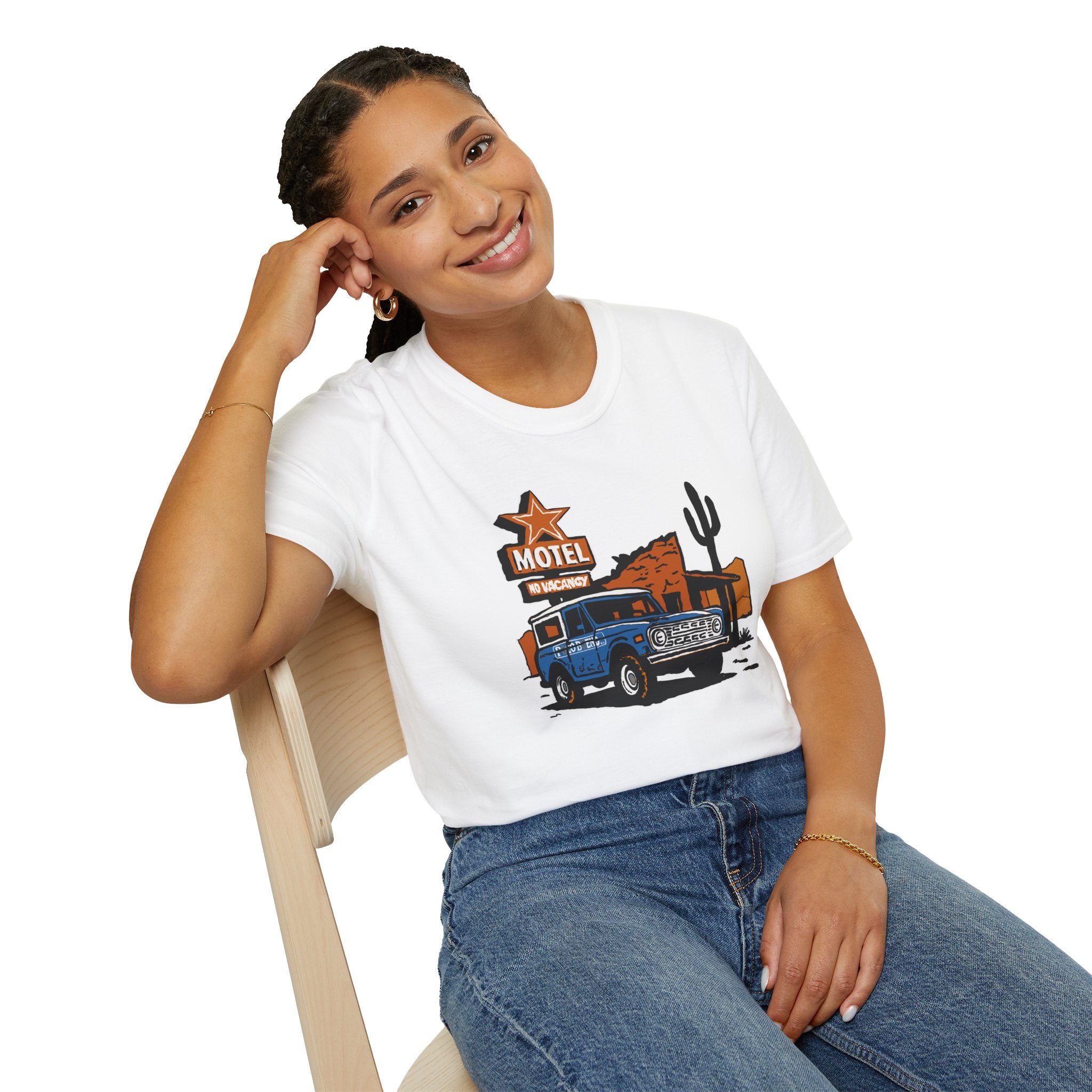 No Vacancy T-Shirt – Retro Pickup & Cactus Graphic T