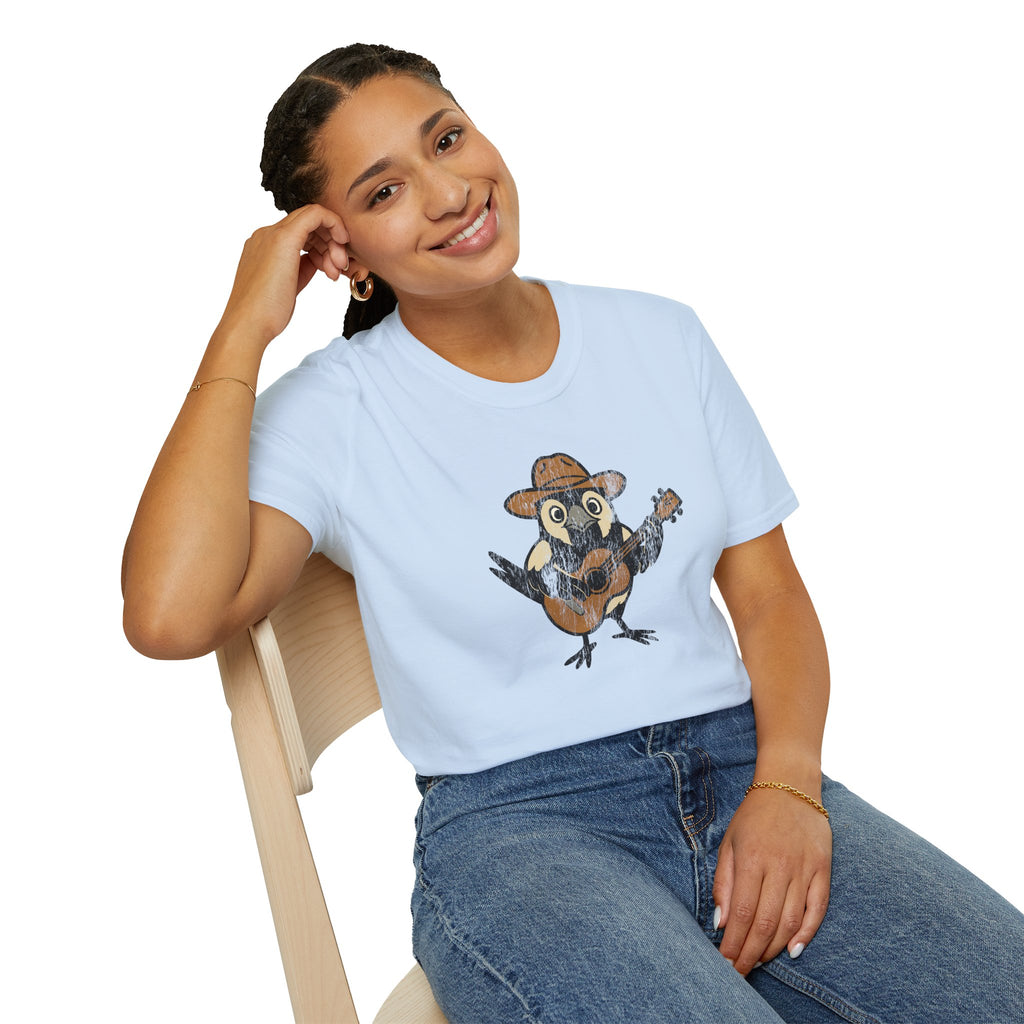 Cowpoke T-Shirt — Cute Cowboy Magpie Playing Guitar Tee