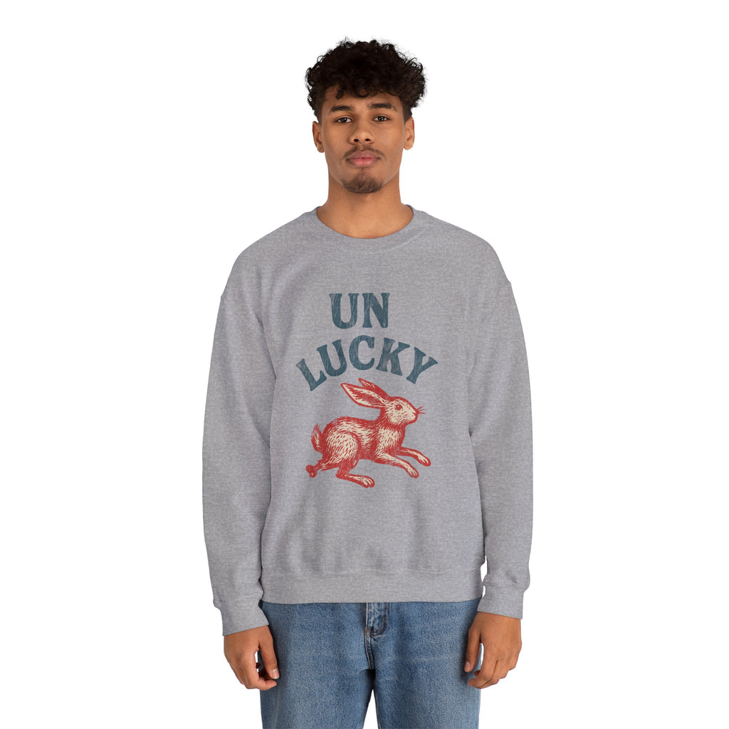 'Unlucky' Vintage Rabbit Graphic Crewneck Sweatshirt
