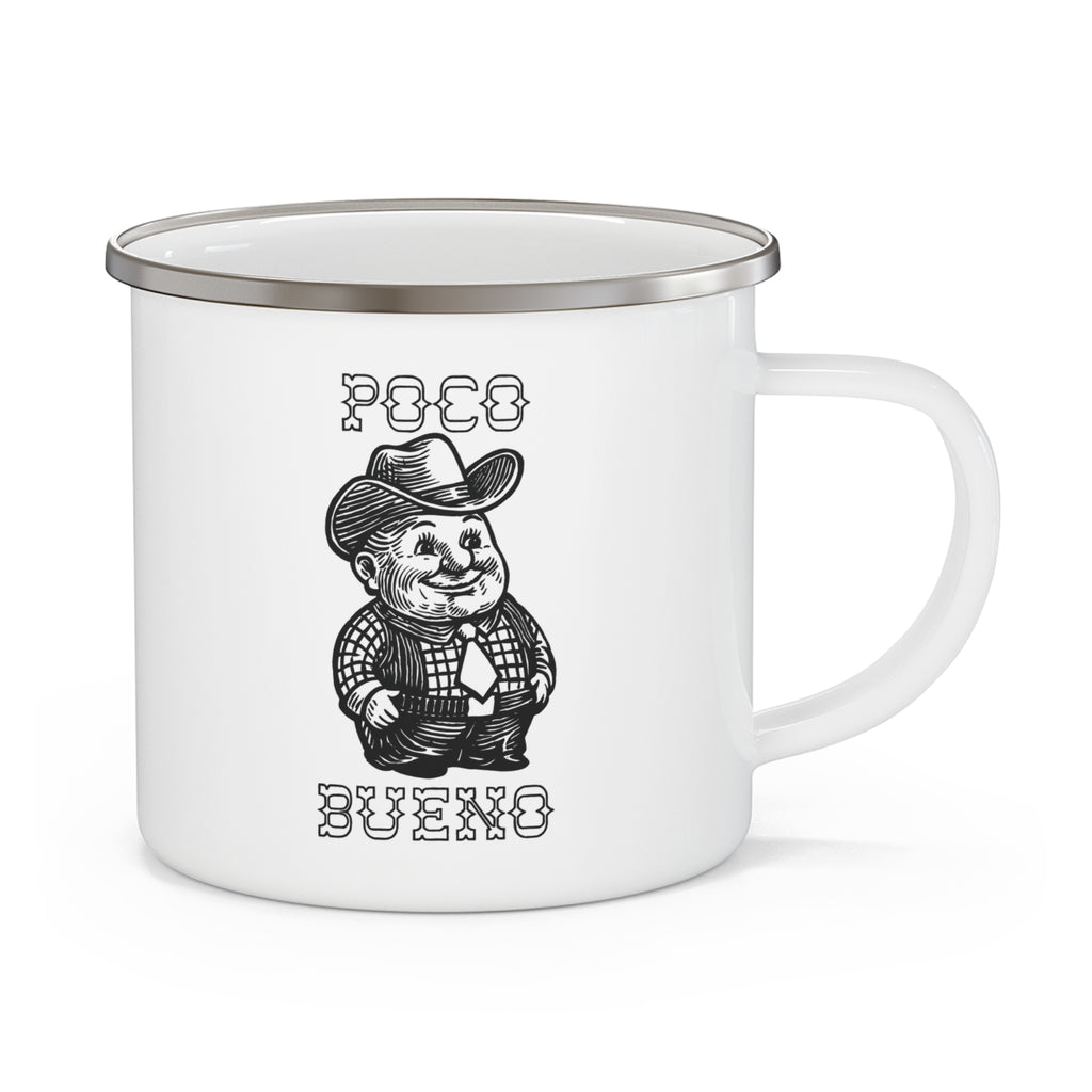 Poco Bueno Pete Camping Mug — Vintage Cowboy Campfire Coffee Cup
