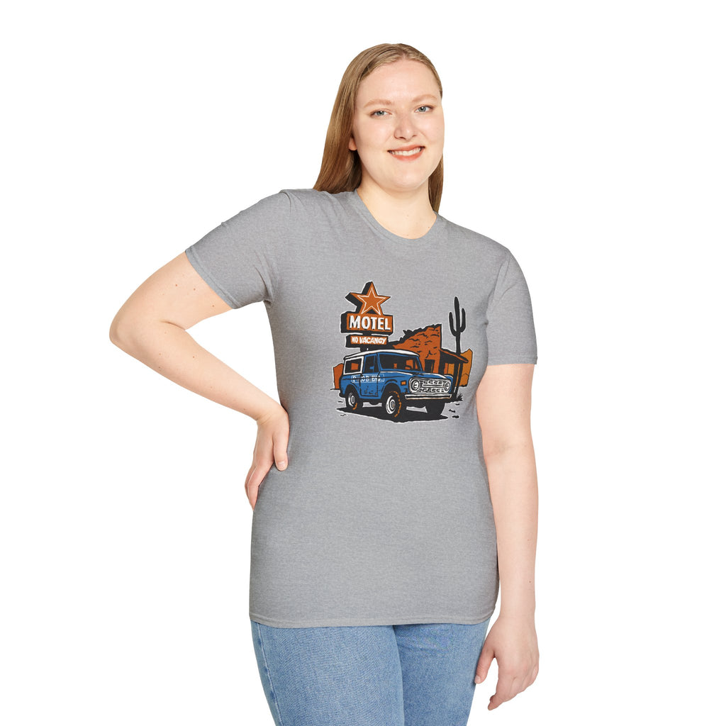 No Vacancy T-Shirt – Retro Pickup & Cactus Graphic T
