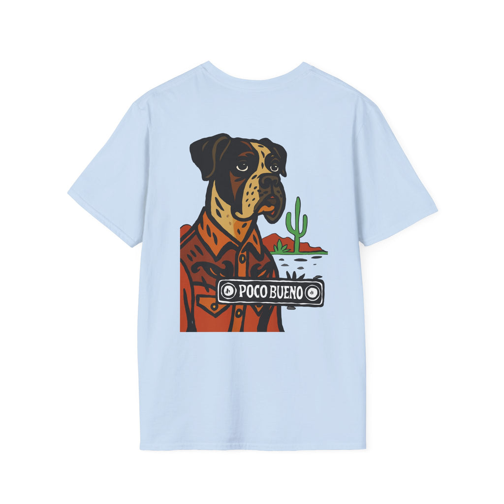 Bonnie The Boxer Dog Desert Tee — "Poco Bueno" Graphic T-Shirt