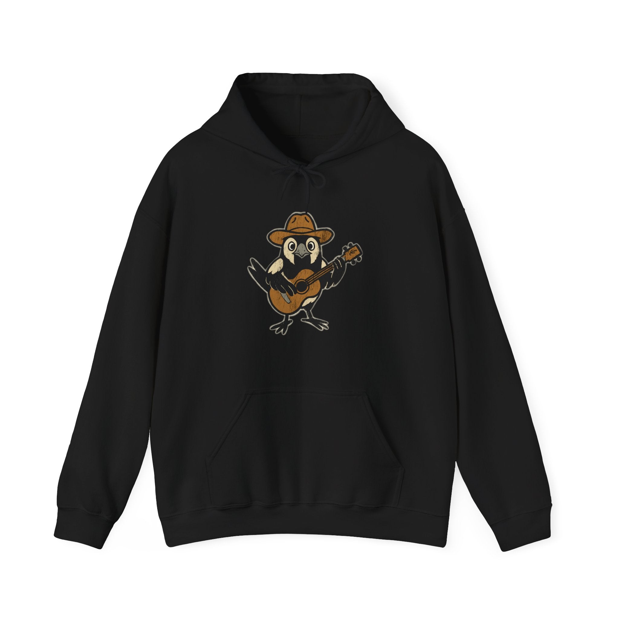 Cowpoke Hoodie— Cute Cowboy Magpie Playing Guitar Sweatshirt