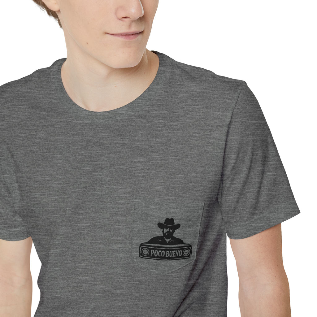 Pocket T-Shirt with Lone Ranger Badge Graphic — Western Cowboy Pocket Tee