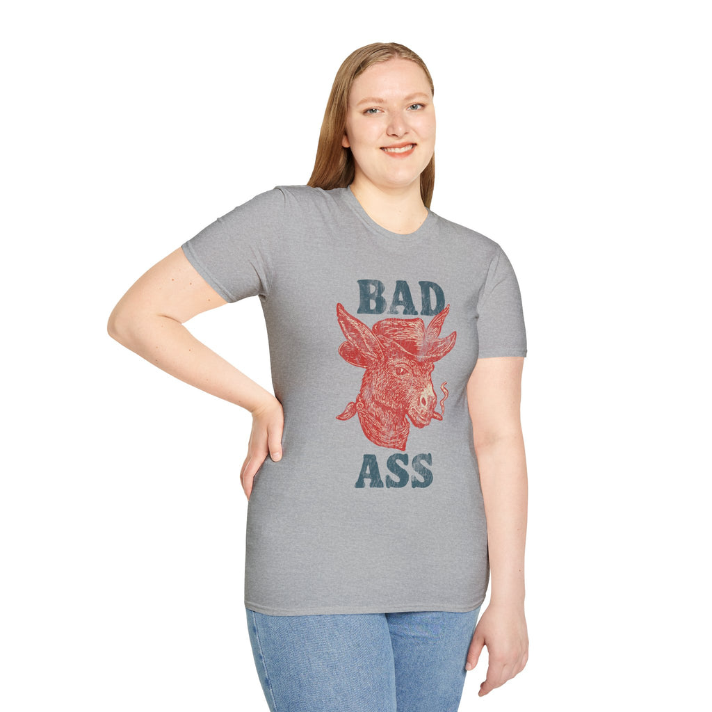 Bad Ass Donkey T-Shirt — Vintage Smoky Red Graphic Tee