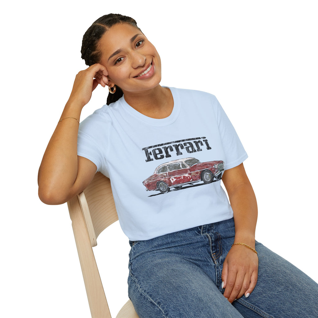Ferrari America Classic Car T-Shirt – Vintage Red Sports Car Graphic Tee