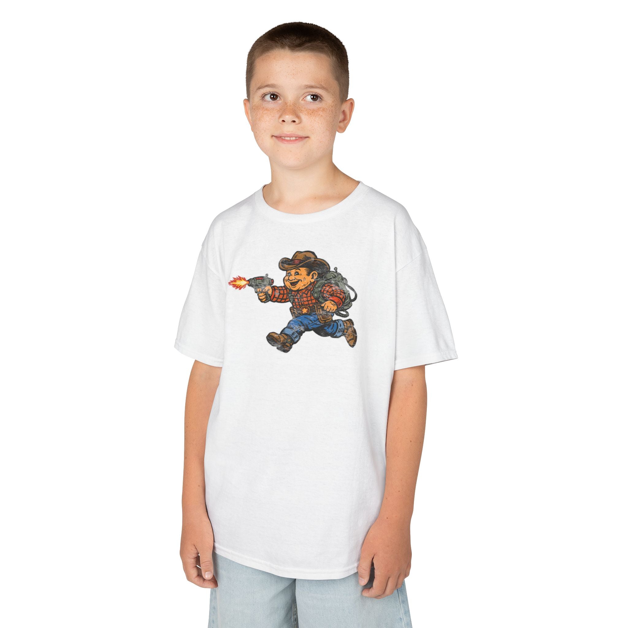 Poco Pete The Space Cowboy Kids T‑Shirt — Retro Western Heavy Cotton Tee