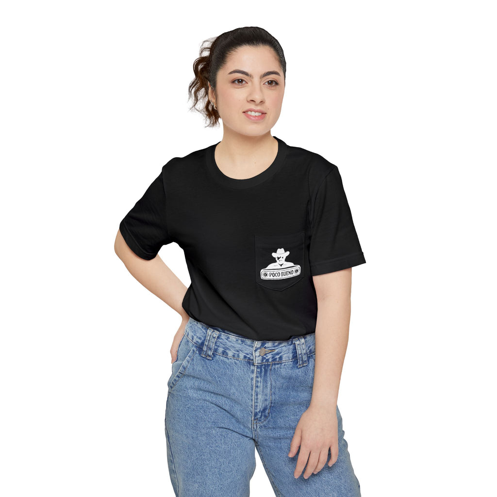 Pocket T-Shirt with Lone Ranger Badge Graphic — Western Cowboy Pocket Tee