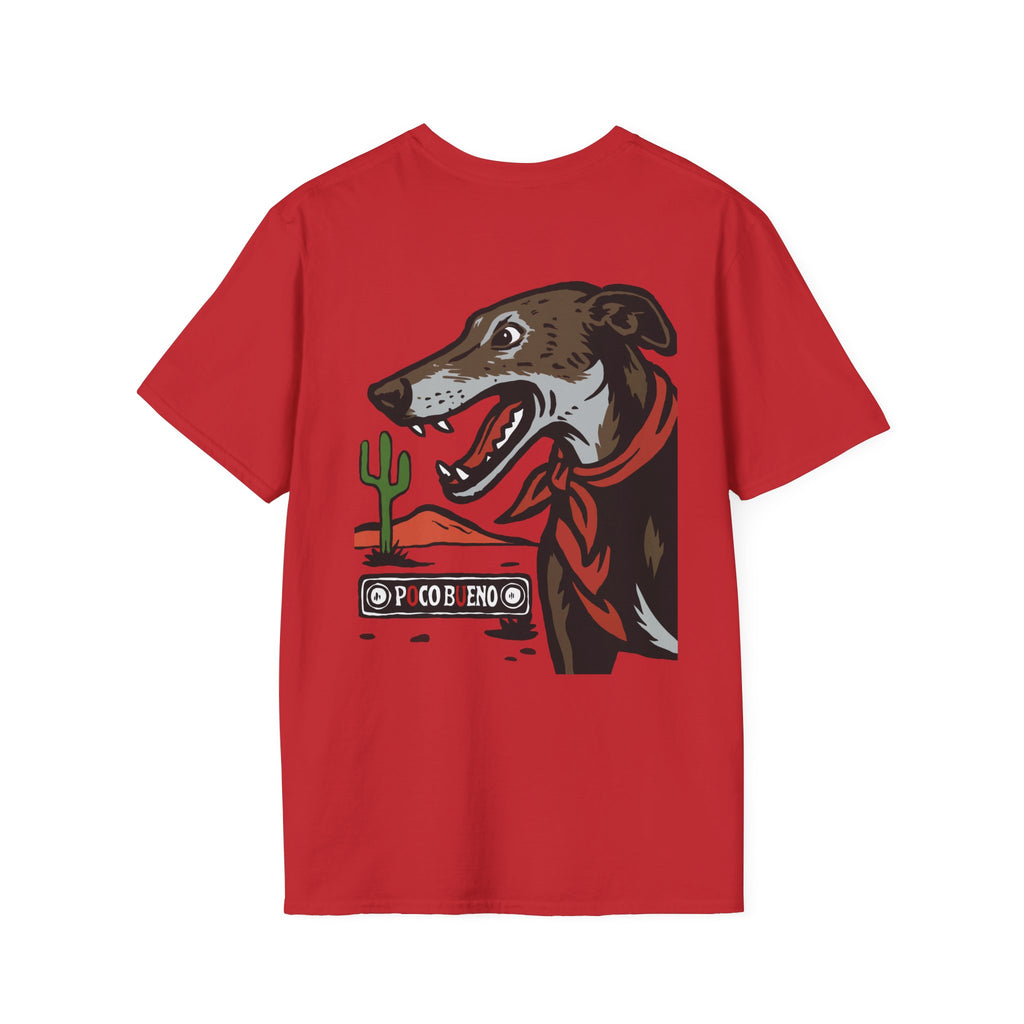 Dolly The Greyhound Desert Bandana T-Shirt — 'Poco Bueno' Graphic Tee