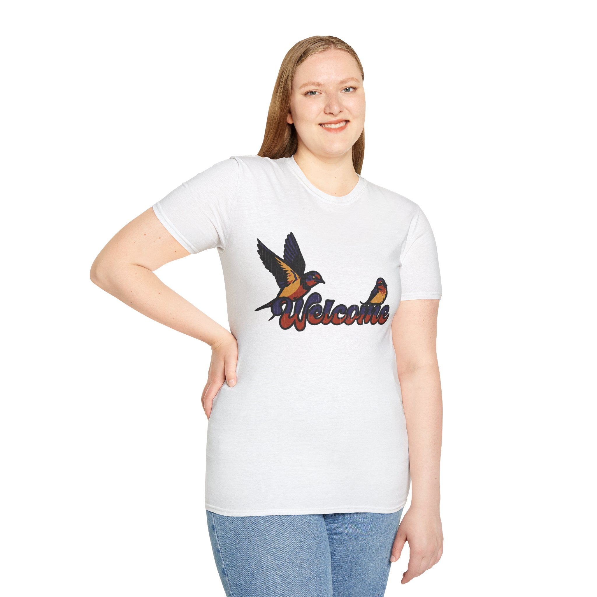 Welcome Swallow T-Shirt — Retro Bird Graphic Tee