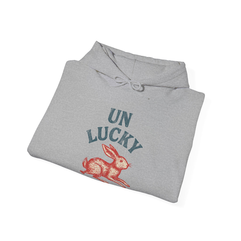 'Unlucky' Vintage Rabbit Graphic Hooded Sweatshirt