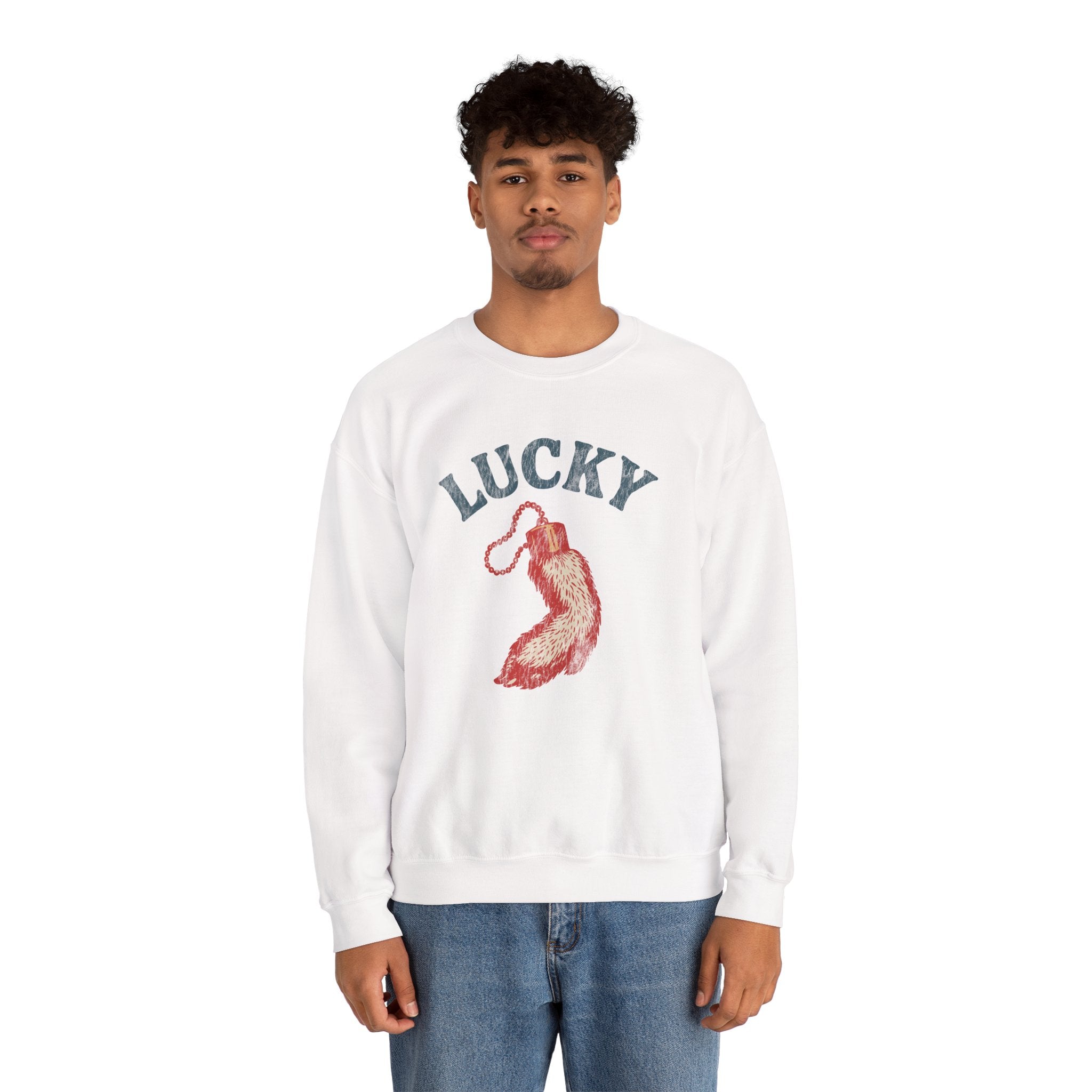 "Lucky" Vintage Rabbit Graphic Crewneck Sweatshirt