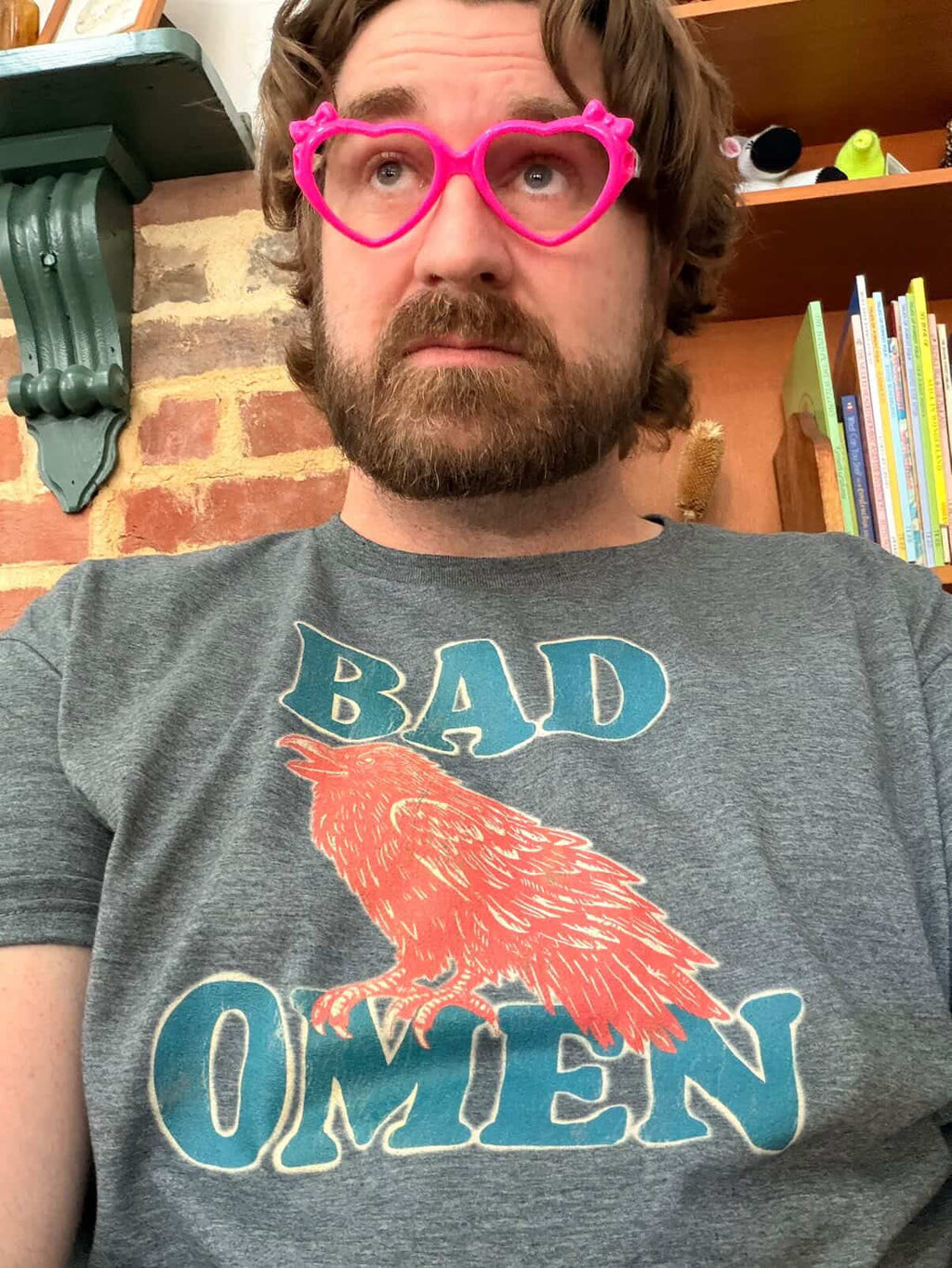 Bad Omen T-Shirt — Vintage Raven Graphic Tee for Goth & Alternative Style